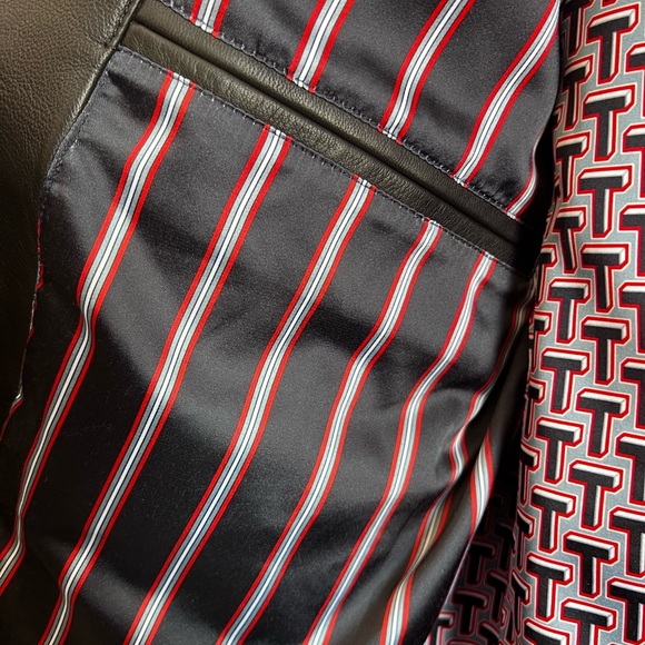 TED BAKER MEN’S REG. FIT BLACK LEATHER JACKET- SIZE 4- NEW - Picture 7 of 9